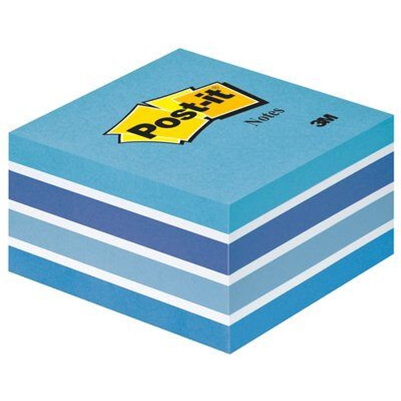 CUBO 450 HOJAS NOTAS ADHESIVAS 76X76MM COLORES SURTIDOS AZULES 2028-B POST-IT 7100172385