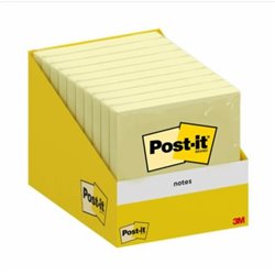 BLOC 100 HOJAS NOTAS ADHESIVAS 76X76MM CANARY YELLOW ENCELOFANADO CAJA DISPENSADORA 6820-CY-W10 POST-IT 7100317841