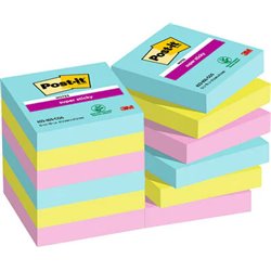 PACK 12 BLOCS 90 HOJAS NOTAS ADHESIVAS 47,6X47,6MM SUPER STICKY COLECCIÓN COSMIC CAJA CARTÓN 622-12SS-COS POST-IT 7100290180