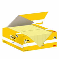 PACK 18+6 BLOCS 100 HOJAS NOTAS ADHESIVAS 38X51MM CANARY YELLOW CAJA CARTÓN 653-CY-VP24 POST-IT 7100317764