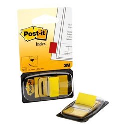 BLISTER DISPENSADOR 50 MARCADORES INDEX AMARILLO 25,4X43,2MM 680-5 POST-IT 7100102671