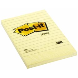 BLOC 100 HOJAS NOTAS GRANDES ADHESIVAS 101X152MM CANARY YELLOW CON LÍNEAS 660 POST-IT 7100172753