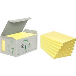 PACK 6 BLOCS 100 HOJAS NOTAS RECICLADAS ADHESIVAS 76X127MM CANARY YELLOW CAJA CARTÓN 655-1B POST-IT 7100172257