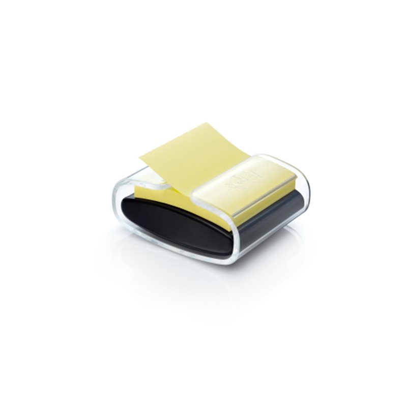 PACK DISPENSADOR NEGRO PRO + 1 BLOC 90 HOJAS Z-NOTES 76X76MM SUPER STICKY AMARILLO PRO-B-1SSCY-R330 POST-IT 7100039516