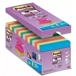 PACK 16+4 BLOCS 90 HOJAS Z-NOTES ADHESIVAS 76X76MM SUPER STICKY COLORES SURTIDOS R330-SS-VP16-EU POST-IT 7100234249