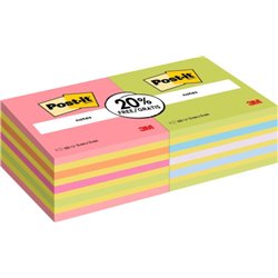 PACK 2 BLOCS 450 HOJAS NOTAS ADHESIVAS 76X76MM COLORES SURTIDOS 2028-OCPPX2 POST-IT 7100321423