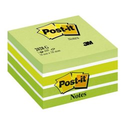 CUBO 450 HOJAS NOTAS ADHESIVAS 76X76MM COLORES SURTIDOS VERDES 2028-GN POST-IT 7100200375