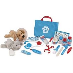 SET DE VETERINARIA MELISSA & DOUG CON PELUCHES DE PERRO, GATO Y 24 ACCESORIOS