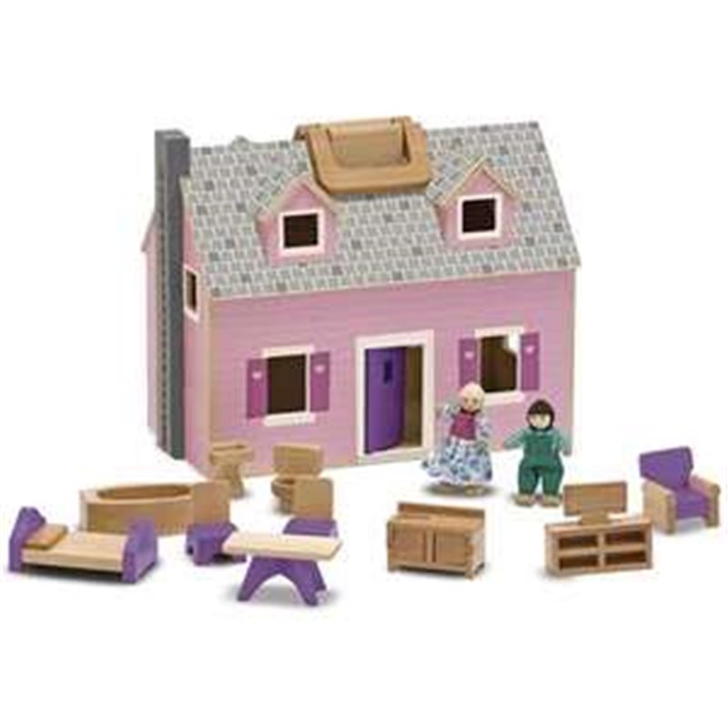 CASA DE MUÑECAS DE MADERA MELISSA & DOUG PLEGABLE Y PORTÁTIL 35X26X20 CM