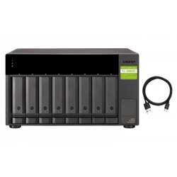 QNAP TL-D800C caja para disco duro externo Carcasa de disco duro/SSD Negro, Gris 2.5/3.5"