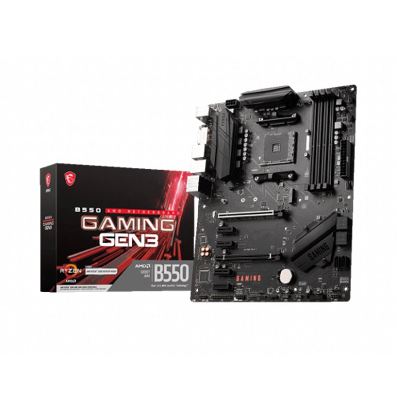 PLACA MSI B550 GAMING GEN3,AMD,AM4,B550,4DDR4,128GB,DVI+HDMI,GBLAN,6SATA3+M.2,6USB3.2,ATX