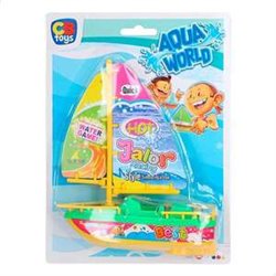 BARCO VELERO ELECTRICO AQUA WORLD 19X55 CM EN BLISTER - MODELOS SURTIDOS