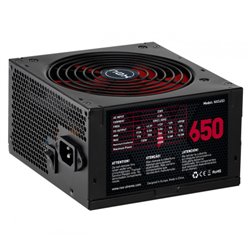 NOX NXS650 unidad de fuente de alimentación 650 W 20+4 pin ATX Negro, Rojo