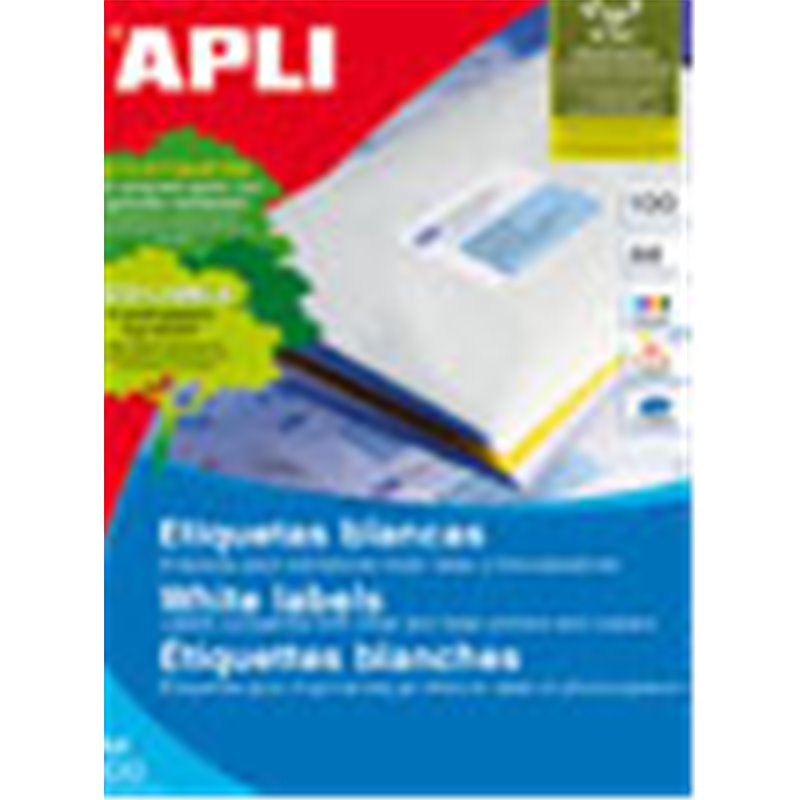 CAJA 100 HOJAS ETIQUETA BLANCA ILC 70X35 1272 APLI