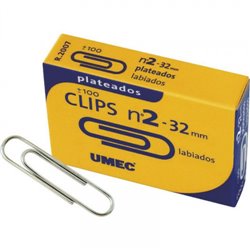 CAJA 100 CLIP NIQUELADO 32 MM U200304 UMEC