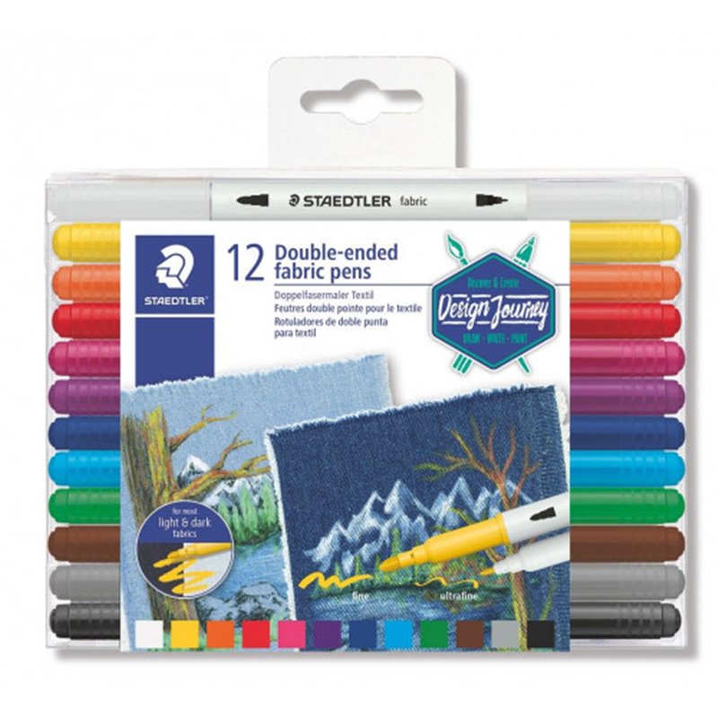 ESTUCHE DE PLÁSTICO CON 12 MARCADORES, COLORES SURTIDOS STAEDTLER 3190 TB12