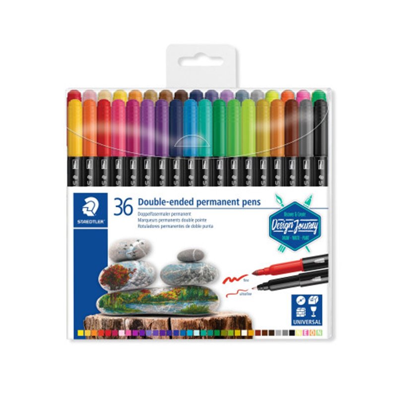 ESTUCHE DE PLÁSTICO CON 36 ROTULADORES, COLORES SURTIDOS STAEDTLER 3187 TB36