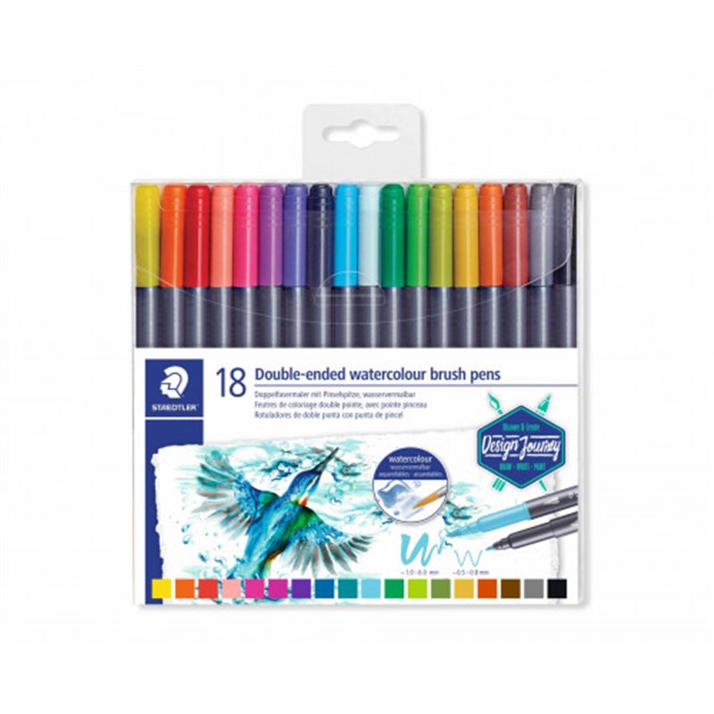 ESTUCHE DE PLÁSTICO CON 18 ROTULADORES, COLORES SURTIDOS STAEDTLER 3001 TB18