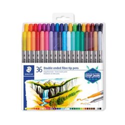 ESTUCHE DE PLÁSTICO CON 36 ROTULADORES, COLORES SURTIDOS STAEDTLER 3200 TB36