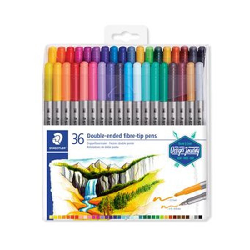 ESTUCHE DE PLÁSTICO CON 36 ROTULADORES, COLORES SURTIDOS STAEDTLER 3200 TB36