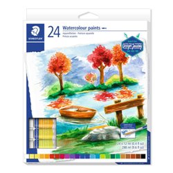 ESTUCHE DE CARTÓN CON 24 TUBOS DE ACUARELAS, COLORES SURTIDOS STAEDTLER 8880 C24