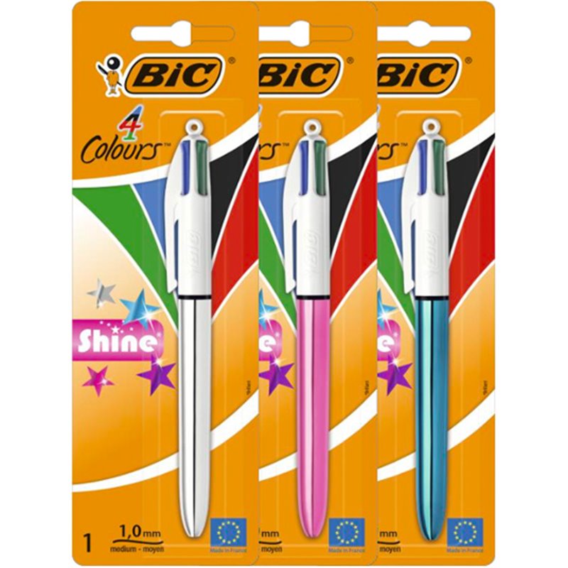 BLISTER BOLIGRAFO 4 COLORES SHINE