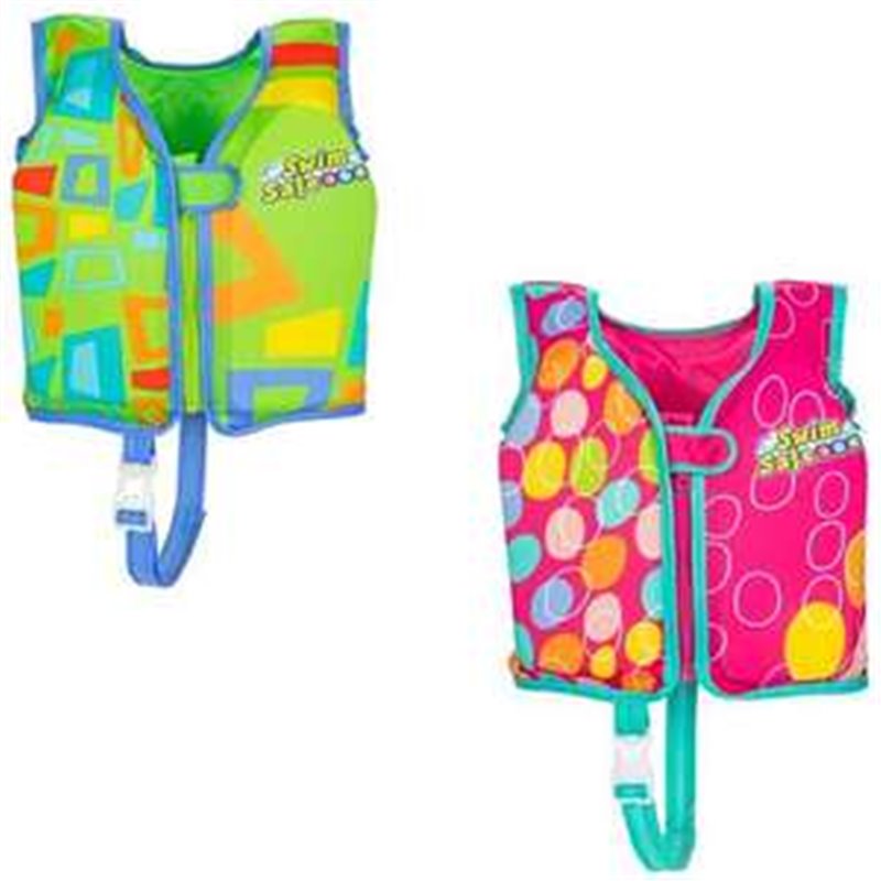 CHALECO NATACION AQUASTAR SWIM SAFE MOD SDOS TALLA S/M 11 A 19 KG - MODELOS SURTIDOS