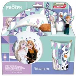 SET DE PLATO, CUENCO, VASO, CUCHARA Y TENEDOR FROZEN ICE MAGIC (APTO PARA MICROONDAS)