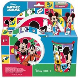 SET DE PLATO, CUENCO, VASO, CUCHARA Y TENEDORMICKEY MOUSE BETTER TOGETHER (APTO PARA MICROONDAS)