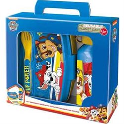 SANDWICHERA PAW PATROL PUP POWER CON CUBIERTOS Y BOTELLA ALUMINIO 400ML