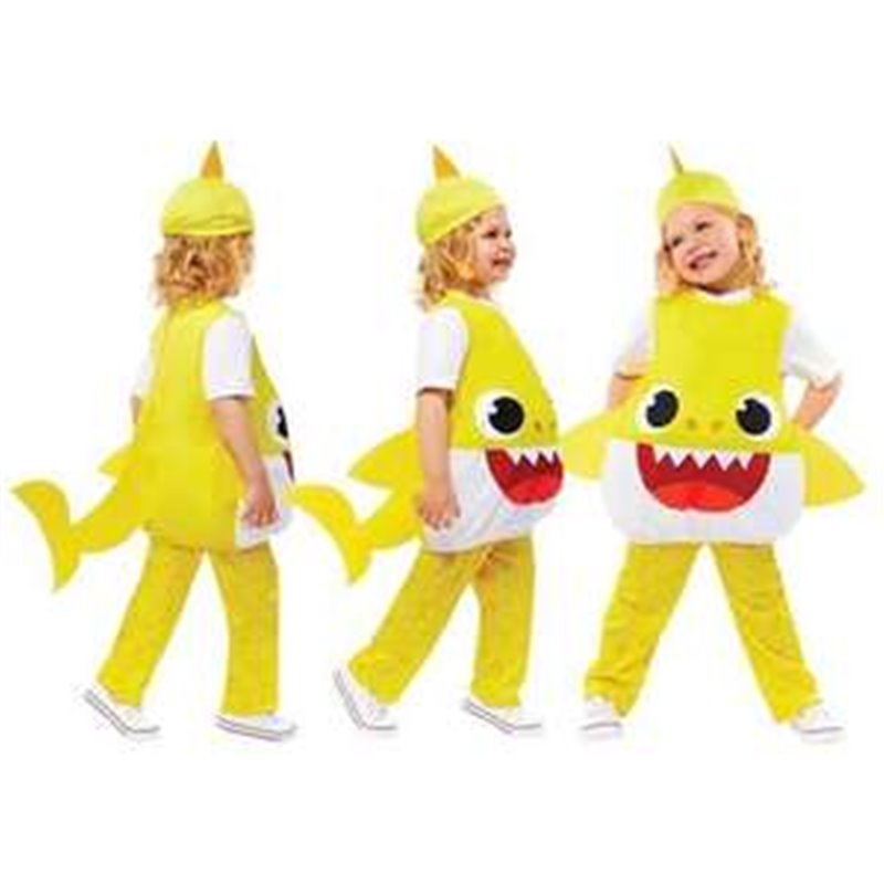 DISFRAZ BEBE BABY SHARK AMARILLO TALLA 2-3 AÑOS