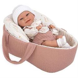 MUÑECA ELEGANCE BABYTO ROSA CON CAPAZO (CUERPO VINYL, SEXO NIÑA)INCLUYE CHUPETE EN BOLSA. 33 CM