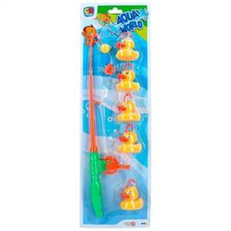 JUEGO DE PESCA AQUA WORLD CON CAÑA Y 5 PATITOS EN BLISTER