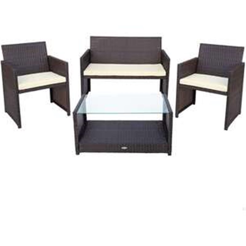 CONJUNTO DE SOFÁ (108X59X76 CM) + 2 SILLONES (59X76 CM) + MESA (85X45X41 CM) AKTIVE