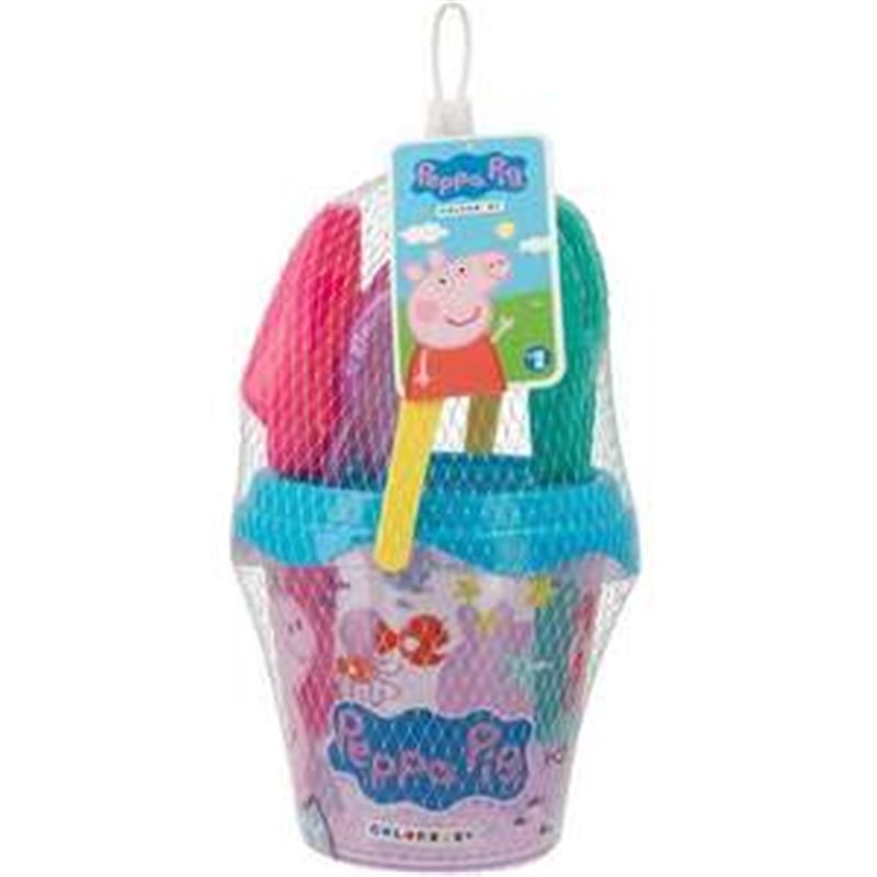 CUBO PLAYA PEPPA PIG 14 CM CON PALA Y RESTRILLO - MODELOS SURTIDOS