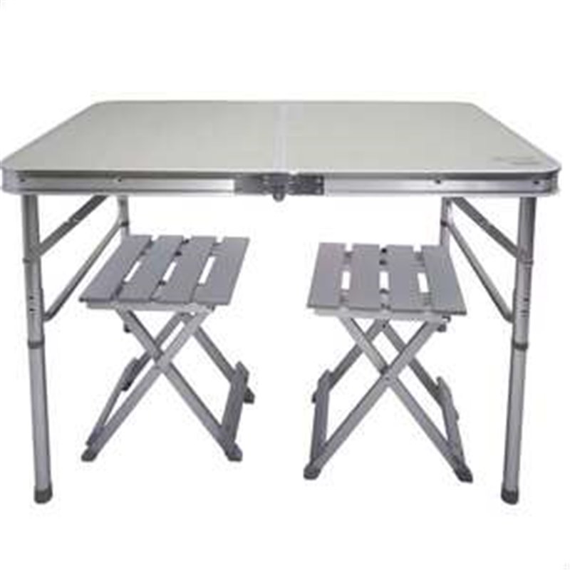 CONJUNTO DE MESA 90X60X70 CM Y 2 SILLAS 25X30X41 CM ALUMINIO PLEGABLES AKTIVE