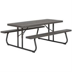 MESA DE PICNIC PLEGABLE MARRÓN 183X145X74 CM