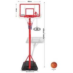 CANASTA BALONCESTO PIE REGULABLE, TABLERO 60X40 ALTURA 1,49 A 195 CM