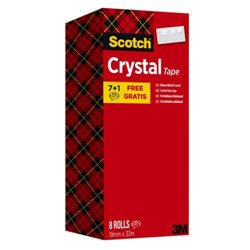 PACK 7+1 ROLLOS CINTA SUPERTRANSPARENTE 19MM X 33M CRYSTAL 6-1933R8 SCOTH 7100026961