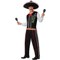 DISFRAZ MARIACHI HOMBRE ADULTO TRAJE NEGRO