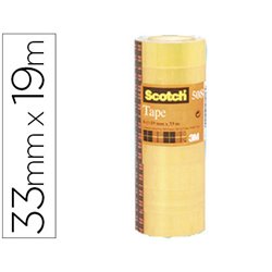 PACK 8 ROLLOS CINTAS ADHESIVAS TRANSPARENTE 19MM X 33M 508/1933 SCOTH 7100213205