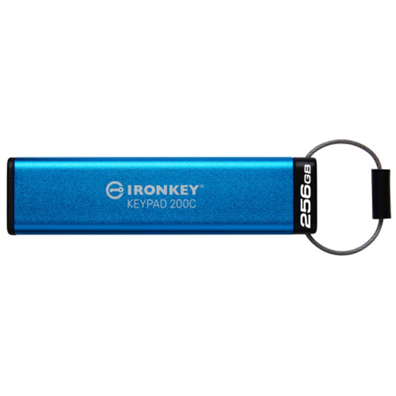 Kingston Technology IronKey Keypad 200 unidad flash USB 256 GB USB Tipo C 3.2 Gen 1 (3.1 Gen 1) Azul