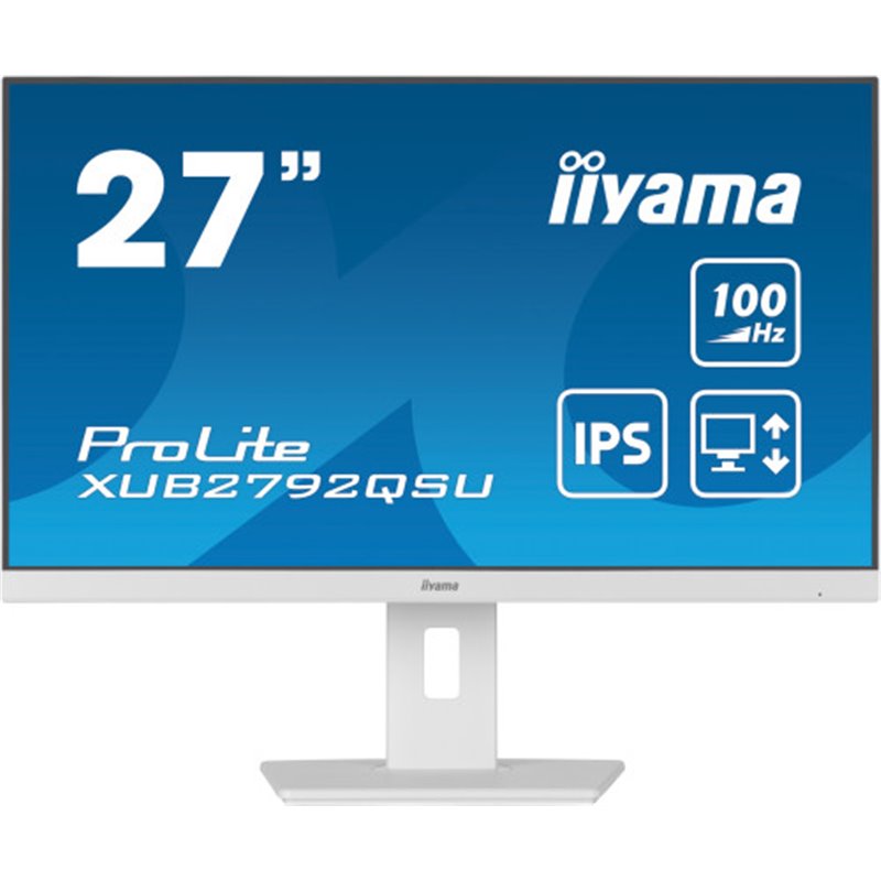 iiyama ProLite XUB2792QSU-W6 pantalla para PC 68,6 cm (27") 2560 x 1440 Pixeles Wide Quad HD LED Blanco