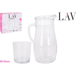 SET 7PC: JARRA 1.8L+6 VASOS 345CC MISBOD