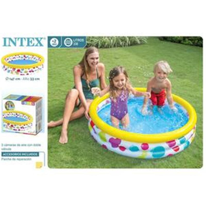 PISCINA HINCHABLE 3 TUBOS 147X33 CM