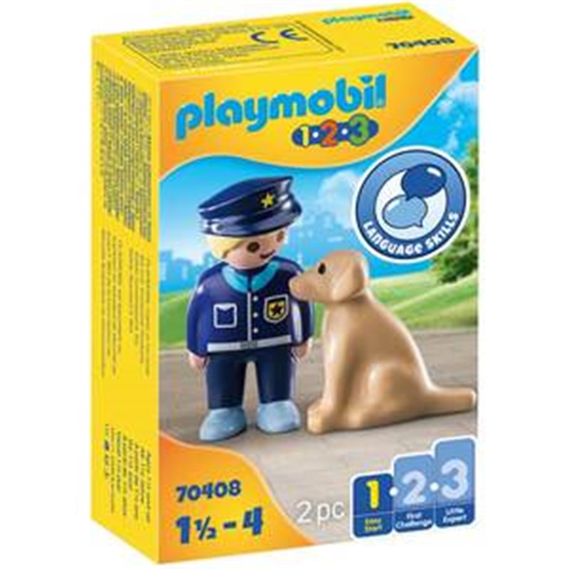 POLICIA CON PERRO PLAYMOBIL 1.2.3