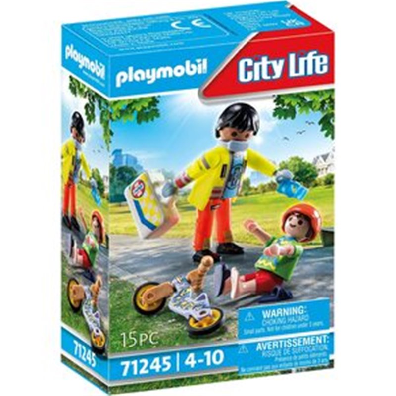 PARAMEDICO CON PACIENTE PLAYMOBIL