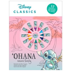 Blister cuaderno + 12 pinturas Stitch Disney