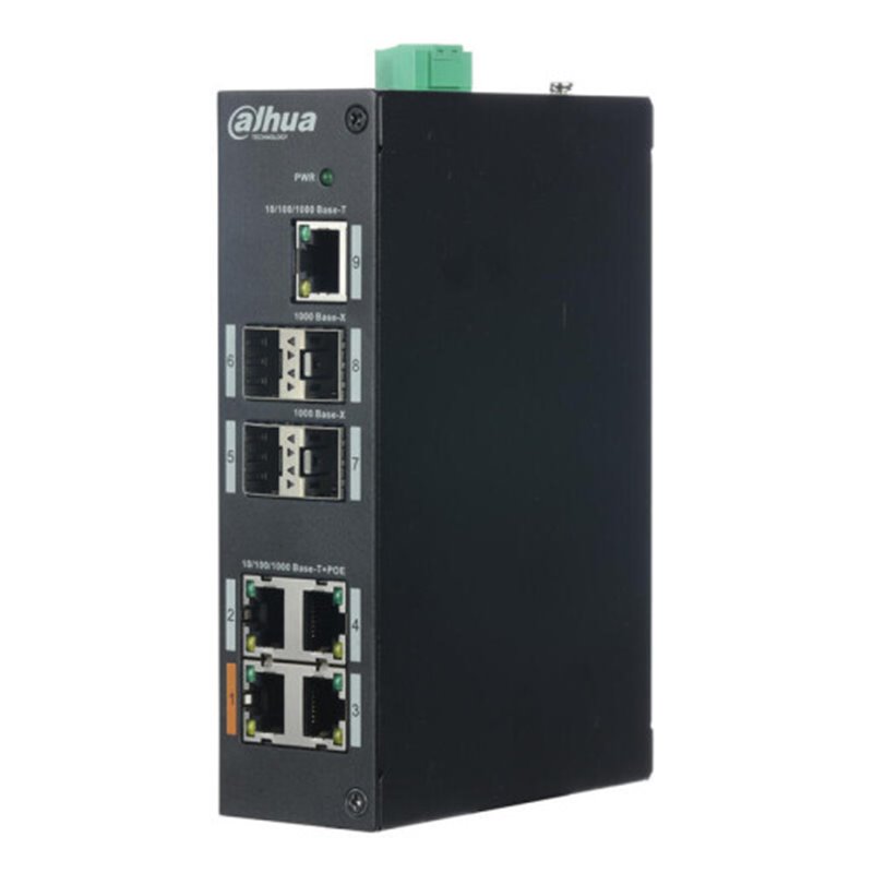 (DH-PFS3409-4GT-V2) DAHUA SWITCH INDUSTRIAL L2 4 PUERTOS +1 UPLINK GIGABIT + 4 SFP