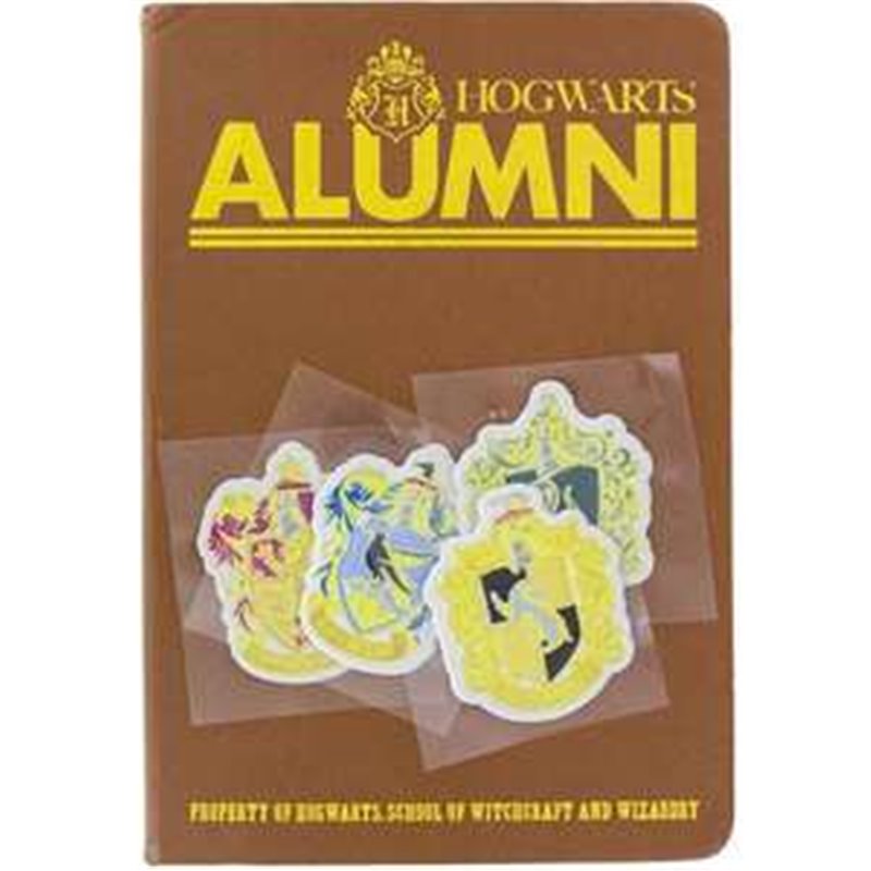 LIBRETA HARRY POTTER HOGWARTS ALUMNI CON PEGATINAS